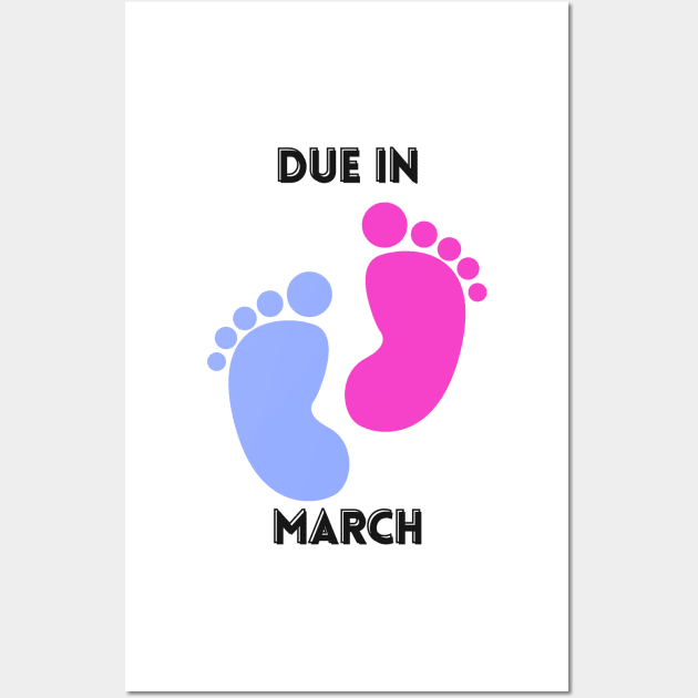 Due in March Mom to Be Baby Footprints Wall Art by mebcreations